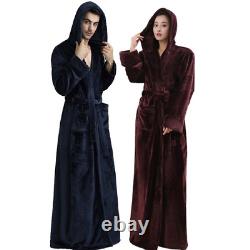 Lovers Hooded Extra Long Bathrobe Plus Size Thickening Bath Robe Dressing Gown