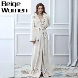 Lovers Hooded Extra Long Bathrobe Plus Size Thickening Bath Robe Dressing Gown