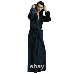 Lovers Long Flannel Robe Hooded Bathrobe Bath Robe Long sleeve Dressing Gown