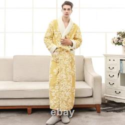 Lovers Robe Flannel Bathrobe Warm Kimono Bath Gown Sleepwar Night Wear Plus Size