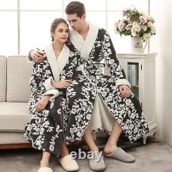Lovers Robe Flannel Bathrobe Warm Kimono Bath Gown Sleepwar Night Wear Plus Size