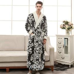 Lovers Robe Flannel Bathrobe Warm Kimono Bath Gown Sleepwar Night Wear Plus Size
