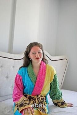 Luxury Bath Robe Cotton Terry Towel Thick Soft Adult Bathrobe Men & Women Pink