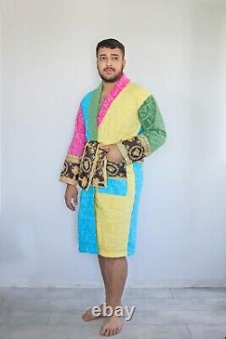 Luxury Bath Robe Cotton Terry Towel Thick Soft Adult Bathrobe Men & Women Pink