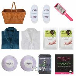 Luxury Double Bath Spa Gift Basket for Women & Men with 2 Luxury Velour Robes