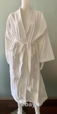 Luxury FRETTE White 100% Cotton Turkish Terry Kimono Style Unisex Bathrobe L