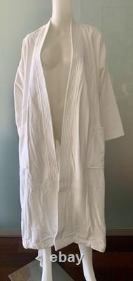 Luxury FRETTE White 100% Cotton Turkish Terry Kimono Style Unisex Bathrobe L