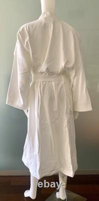 Luxury FRETTE White 100% Cotton Turkish Terry Kimono Style Unisex Bathrobe L