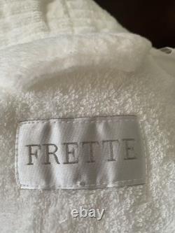 Luxury FRETTE White 100% Cotton Turkish Terry Kimono Style Unisex Bathrobe L