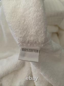 Luxury FRETTE White 100% Cotton Turkish Terry Kimono Style Unisex Bathrobe L
