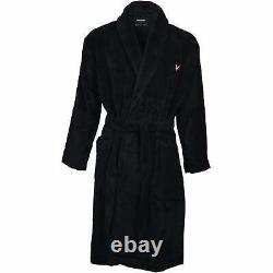 Lyle & Scott Men's Towelling Bathrobe, Black