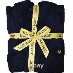 Lyle & Scott Towelling Bathrobe, Navy