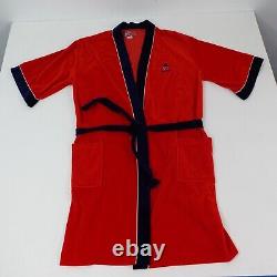 MEN S VINTAGE 70s ARNEL RED BLUE BATH ROBE AUSSIE MADE Velvet SIZE 16 OR LARGE