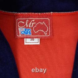 MEN S VINTAGE 70s ARNEL RED BLUE BATH ROBE AUSSIE MADE Velvet SIZE 16 OR LARGE