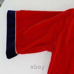 MEN S VINTAGE 70s ARNEL RED BLUE BATH ROBE AUSSIE MADE Velvet SIZE 16 OR LARGE