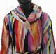 MISSONIHOME HOODED BATH ROBE VELOUR MASTER MODERNO COLLECTION HOMER 156 Sz L