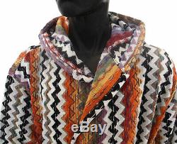 MISSONIHOME HOODED BATH ROBE VELOUR MASTER MODERNO COLLECTION PAUL 156 Sz L