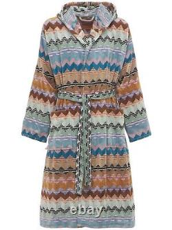 MISSONI Alfred $480 Multicolor Cotton Long Unisex Bathrobe New And Authentic
