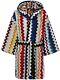 MISSONI Cyrus $525 Multicolor Cotton Short Unisex Bathrobe New And Authentic