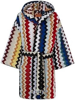 MISSONI Cyrus $525 Multicolor Cotton Short Unisex Bathrobe New And Authentic