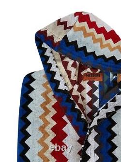 MISSONI Cyrus $525 Multicolor Cotton Short Unisex Bathrobe New And Authentic