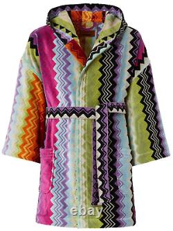 MISSONI Giacomo $440 Multicolor Cotton Short Unisex Bathrobe New And Authentic