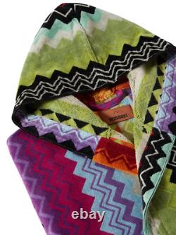 MISSONI Giacomo $440 Multicolor Cotton Short Unisex Bathrobe New And Authentic