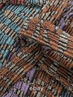 MISSONI HOME'Blake' Unisex Designer Chevron Hooded Plush Bathrobe L $540 NWT
