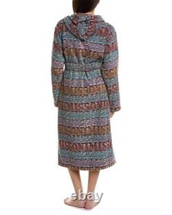 MISSONI HOME'Blake' Unisex Designer Chevron Hooded Plush Bathrobe L $540 NWT