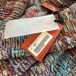 MISSONI HOME'Blake' Unisex Designer Chevron Hooded Plush Bathrobe L $540 NWT