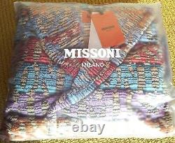 MISSONI HOME'Blake' Unisex Designer Chevron Hooded Plush Bathrobe L $540 NWT