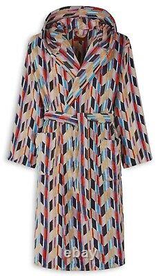 MISSONI HOME'Brody' Unisex Designer Chevron Hooded Plush Bathrobe M $540 NWT