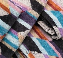 MISSONI HOME'Brody' Unisex Designer Chevron Hooded Plush Bathrobe M $540 NWT