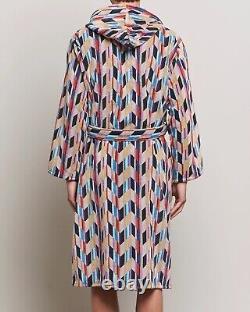 MISSONI HOME'Brody' Unisex Designer Chevron Hooded Plush Bathrobe M $540 NWT