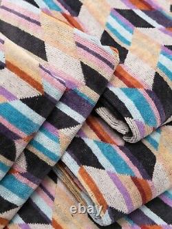 MISSONI HOME'Brody' Unisex Designer Chevron Hooded Plush Bathrobe M $540 NWT