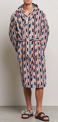 MISSONI HOME'Brody' Unisex Designer Chevron Hooded Plush Bathrobe M $540 NWT