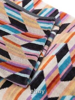 MISSONI HOME'Brody' Unisex Designer Chevron Hooded Plush Bathrobe M $540 NWT