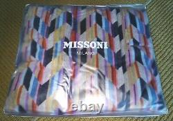 MISSONI HOME'Brody' Unisex Designer Chevron Hooded Plush Bathrobe M $540 NWT