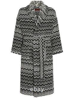 MISSONI Keith $540 Black/White Cotton Long Unisex Bathrobe New And Authentic