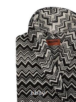 MISSONI Keith $540 Black/White Cotton Long Unisex Bathrobe New And Authentic