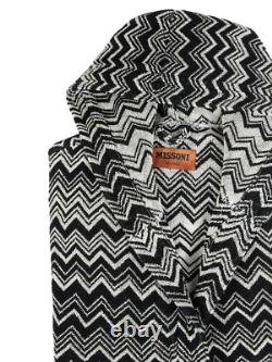 MISSONI Keith $570 Black/White Cotton Short Unisex Bathrobe New And Authentic
