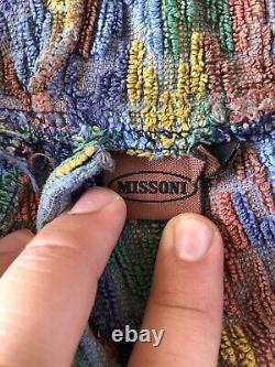 MISSONI Multicolor Belted Vintage Bath Robe Size L