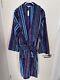 MISSONI Unisex Multicolor Striped Bathrobe Gown Blue One Size Unused