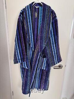 MISSONI Unisex Multicolor Striped Bathrobe Gown Blue One Size Unused
