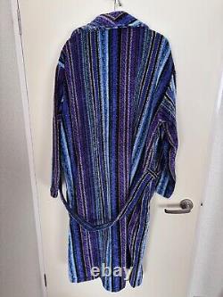MISSONI Unisex Multicolor Striped Bathrobe Gown Blue One Size Unused