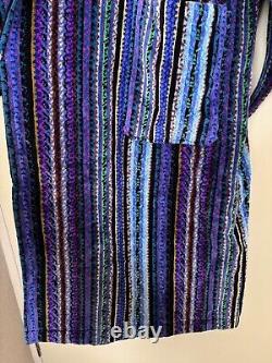 MISSONI Unisex Multicolor Striped Bathrobe Gown Blue One Size Unused