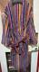 MISSONI Unisex Multicolor Striped Bathrobe Gown Size M Purple Used