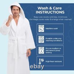 MONARCH Hooded Terry Shawl Collar Bathrobe for Men and Women Thick Fabric