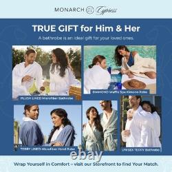 MONARCH Hooded Terry Shawl Collar Bathrobe for Men and Women Thick Fabric MONARCH Hooded Terry Shawl Collar Bathrobe for Men and Women Thick Fabric