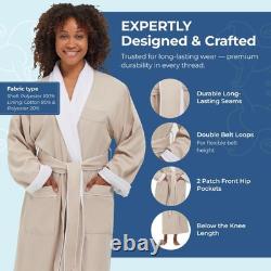 MONARCH Terry Lined Microfiber Hotel Robe for Men and Women Soft Lightweight